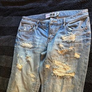 Chloe Light Blue Distressed Denim Pants